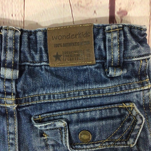 WonderKids Blue Denim Jean Cotton Cargo Shorts - Size 18 Months - Picture 6 of 9